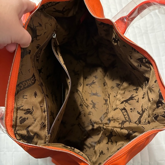 NWOT Longchamp Le Pliage Cuir Leather Bag New Large Red - Picture 10 of 11